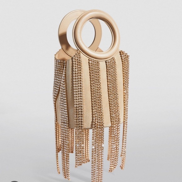 cult gaia Handbags - Cult Gaia Taryn Embellished Top Handle Bag in Sand Dollar